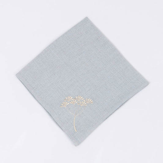 tokanui linen napkins aqua grey