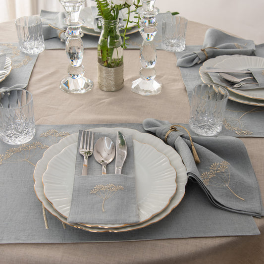 Tokanui Table Line set Aqua Grey