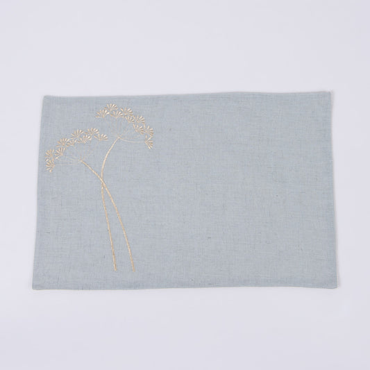 Tokanui linen table mats aqua grey