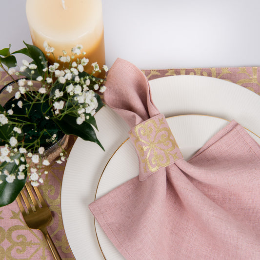 wendon linen napkin rings dusty rose