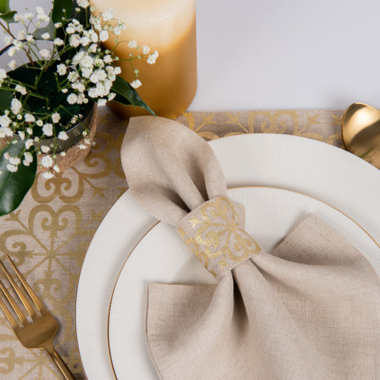 Wendon linen napkin rings natural