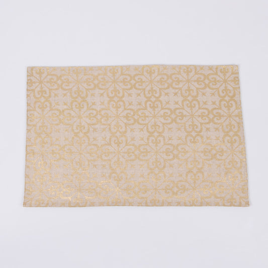 Gold foil printed natural linen table mats