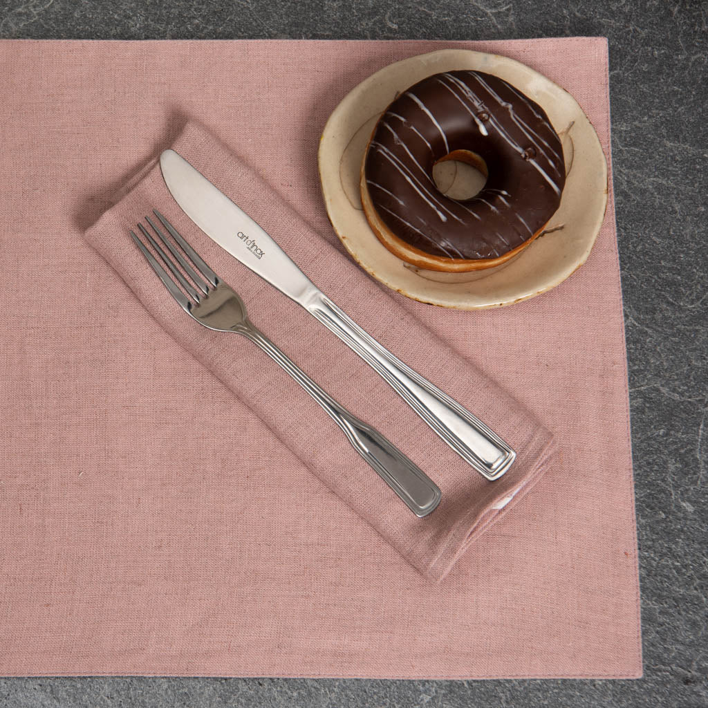 Dusty rose linen table mats