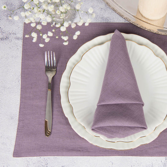 Amethyst smoke linen table mats