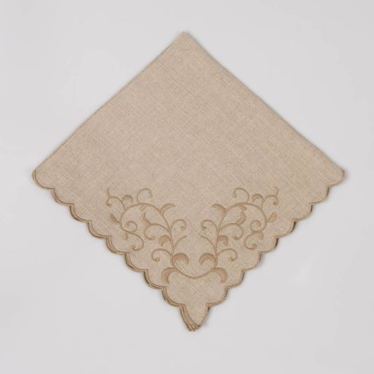 Embroidered natural linen napkins