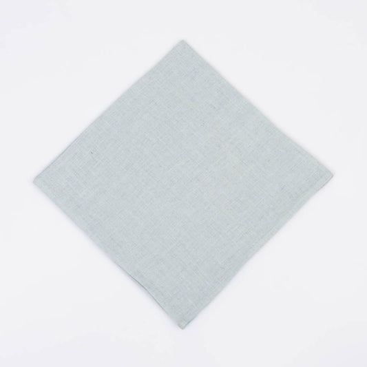 Aqua grey linen cocktail napkins