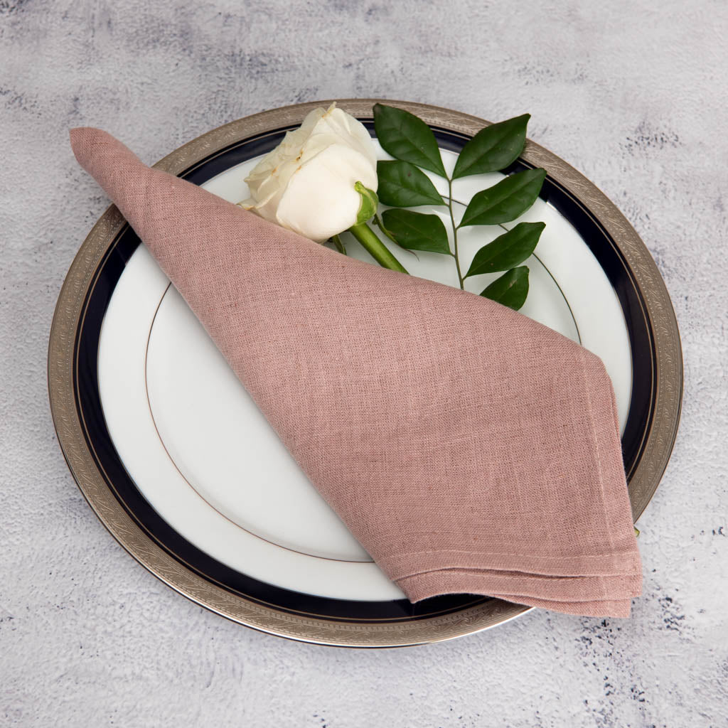 Dusty rose linen napkins