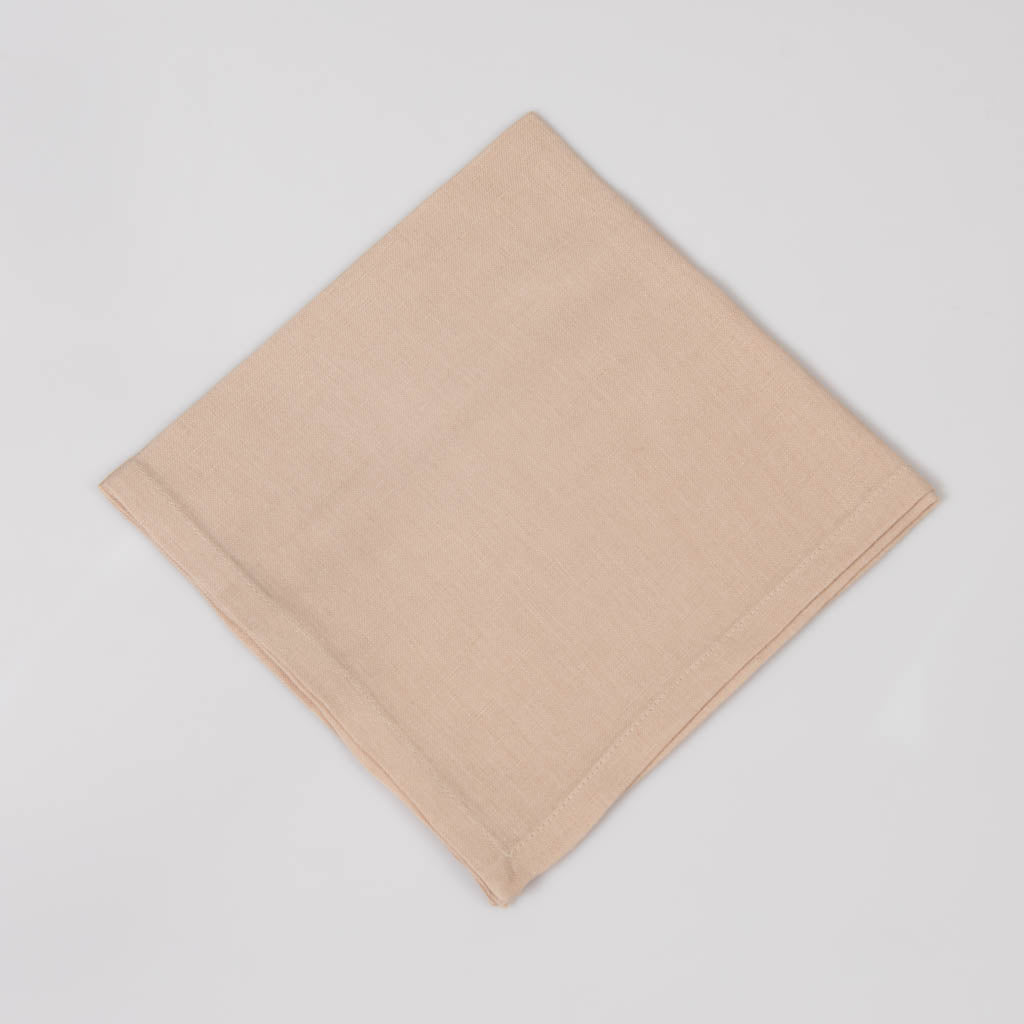 Beige cotton linen dinner napkins