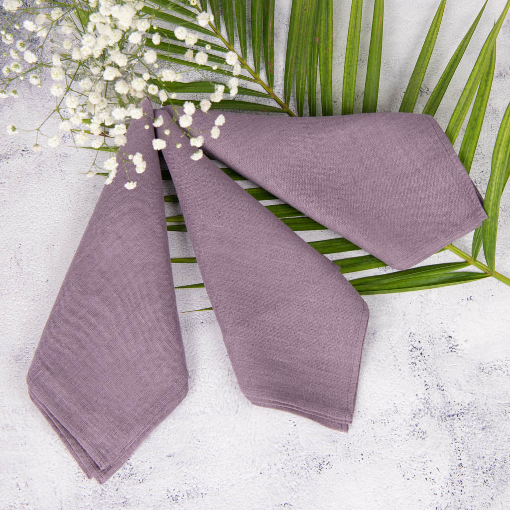 Amethyst smoke linen napkins