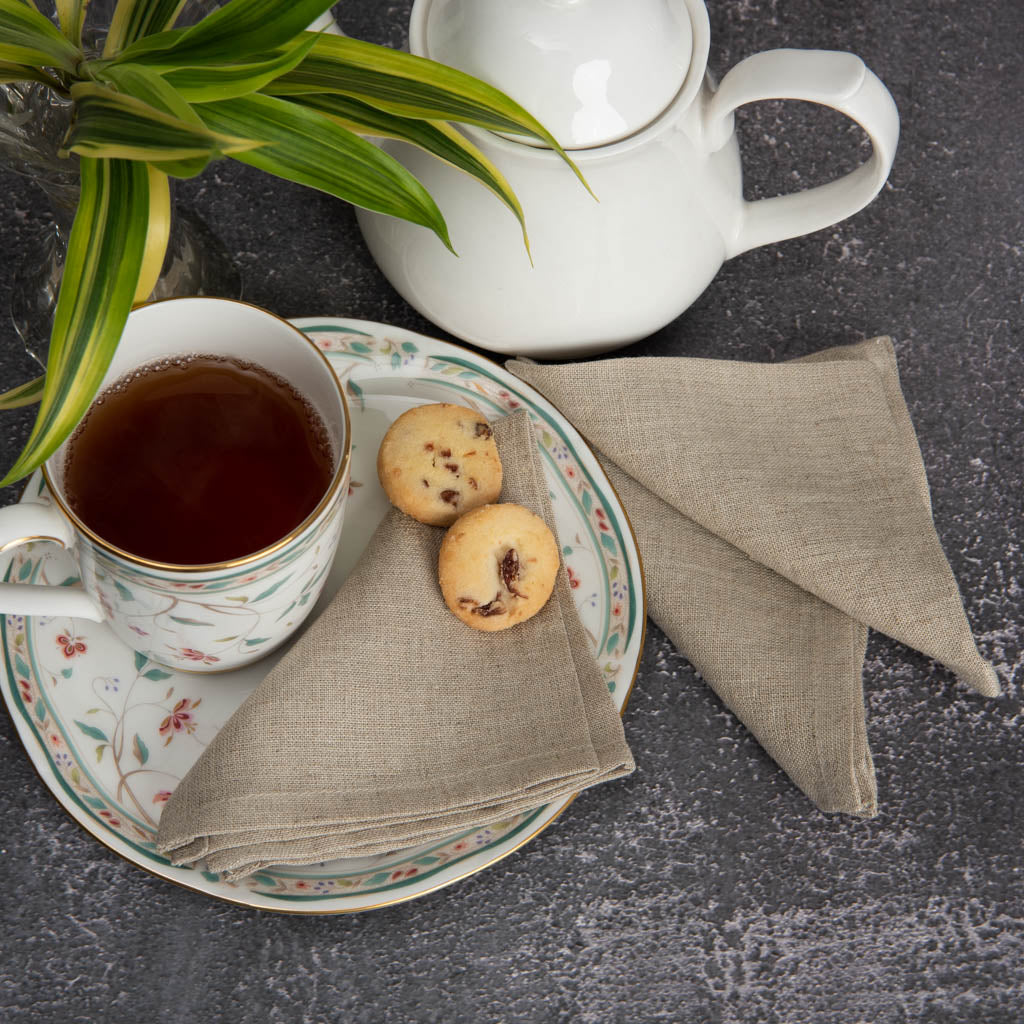 Natural linen cocktail napkins