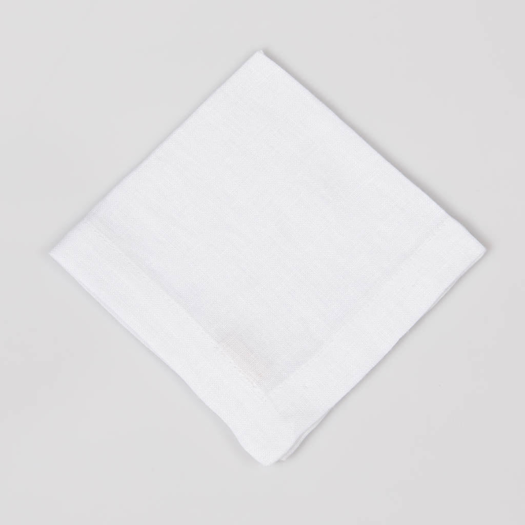 White linen cocktail napkins