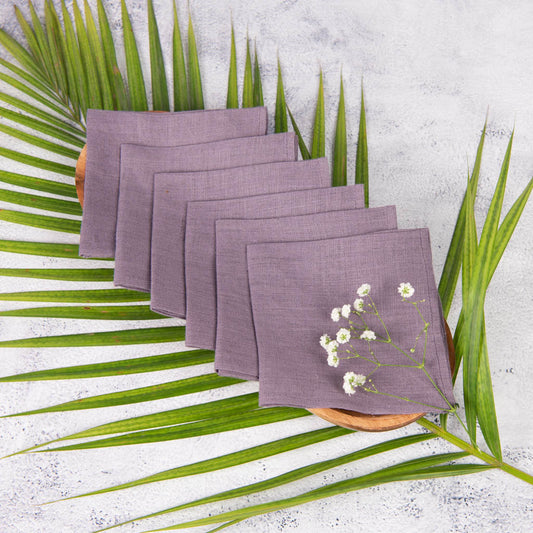 Amethyst smoke linen cocktail napkins