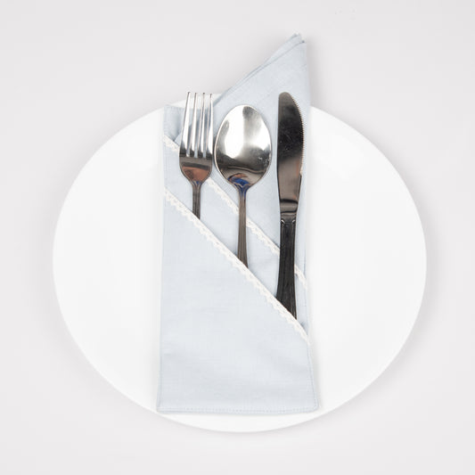 Sky cotton linen double pocket cutlery holders