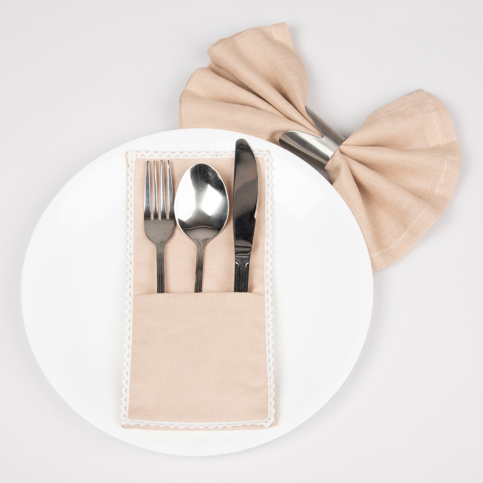 single pocket cutlery holders beige