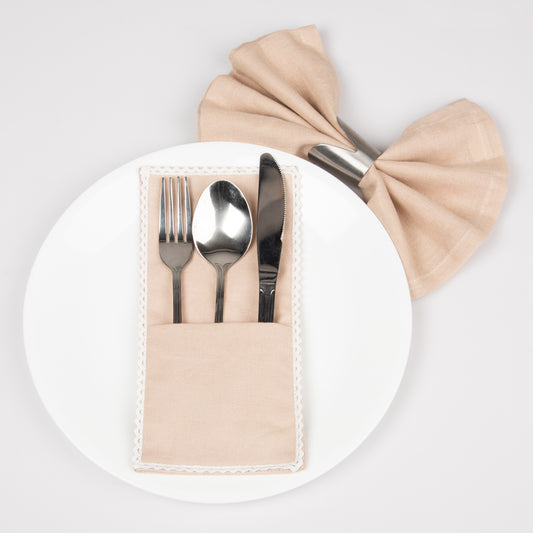single pocket cutlery holders beige