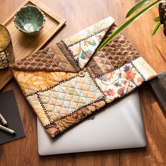 Vintage silk laptop sleeve