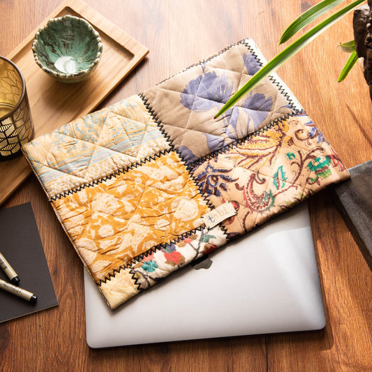 Vintage silk laptop sleeve