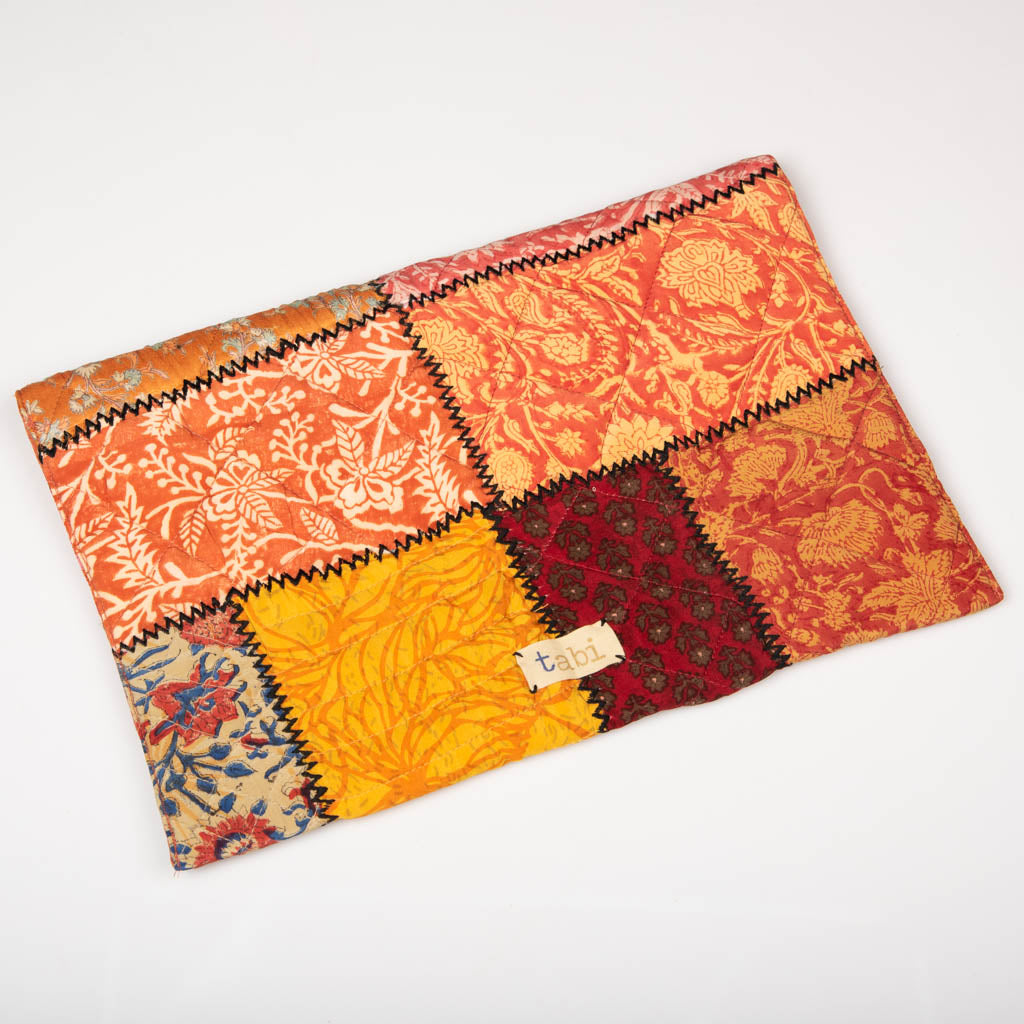 Vintage silk patchwork laptop sleeve