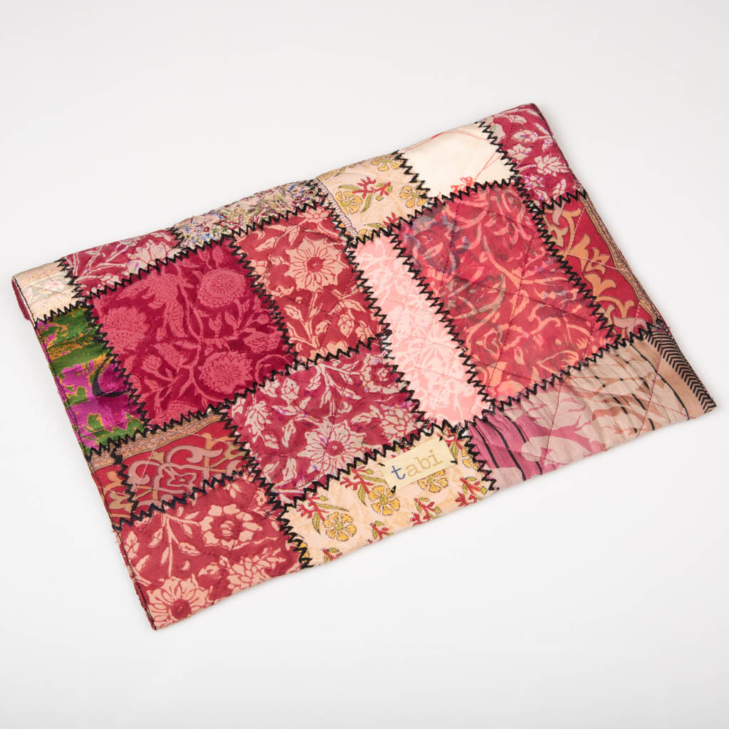 Vintage silk patchwork laptop sleeve