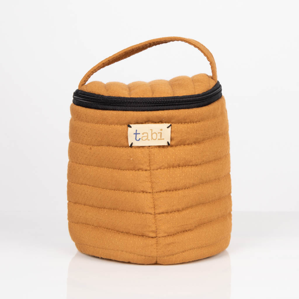 Circular toiletry bag