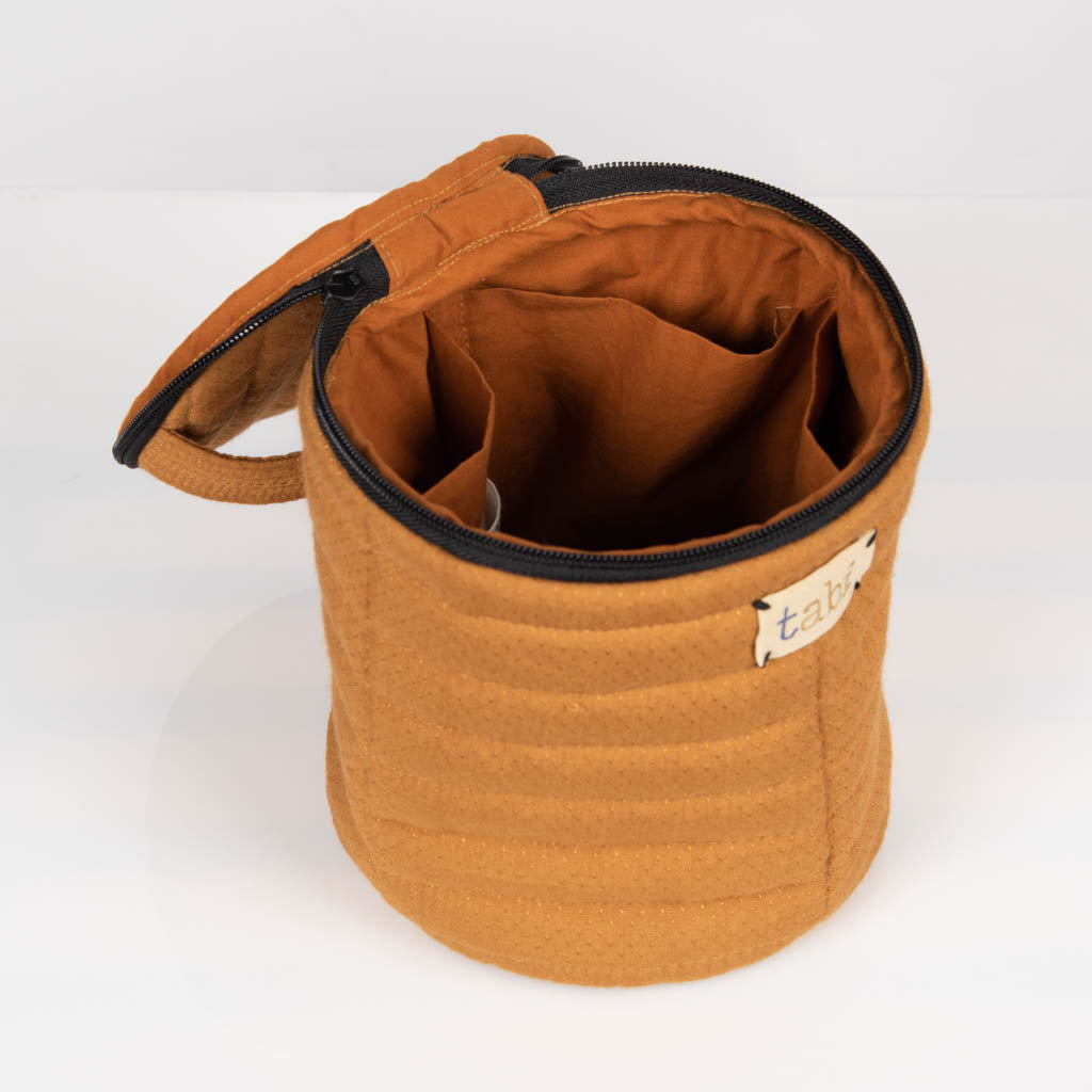 Circular toiletry bag