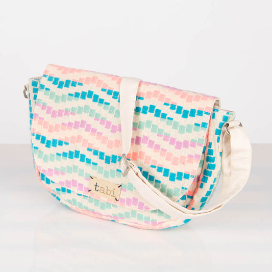 Jacquard cross body conductor bag