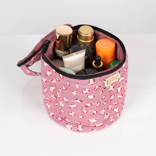 Circular toiletry bag