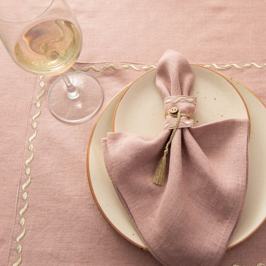 Haldane Table Linen Set Dusty Rose