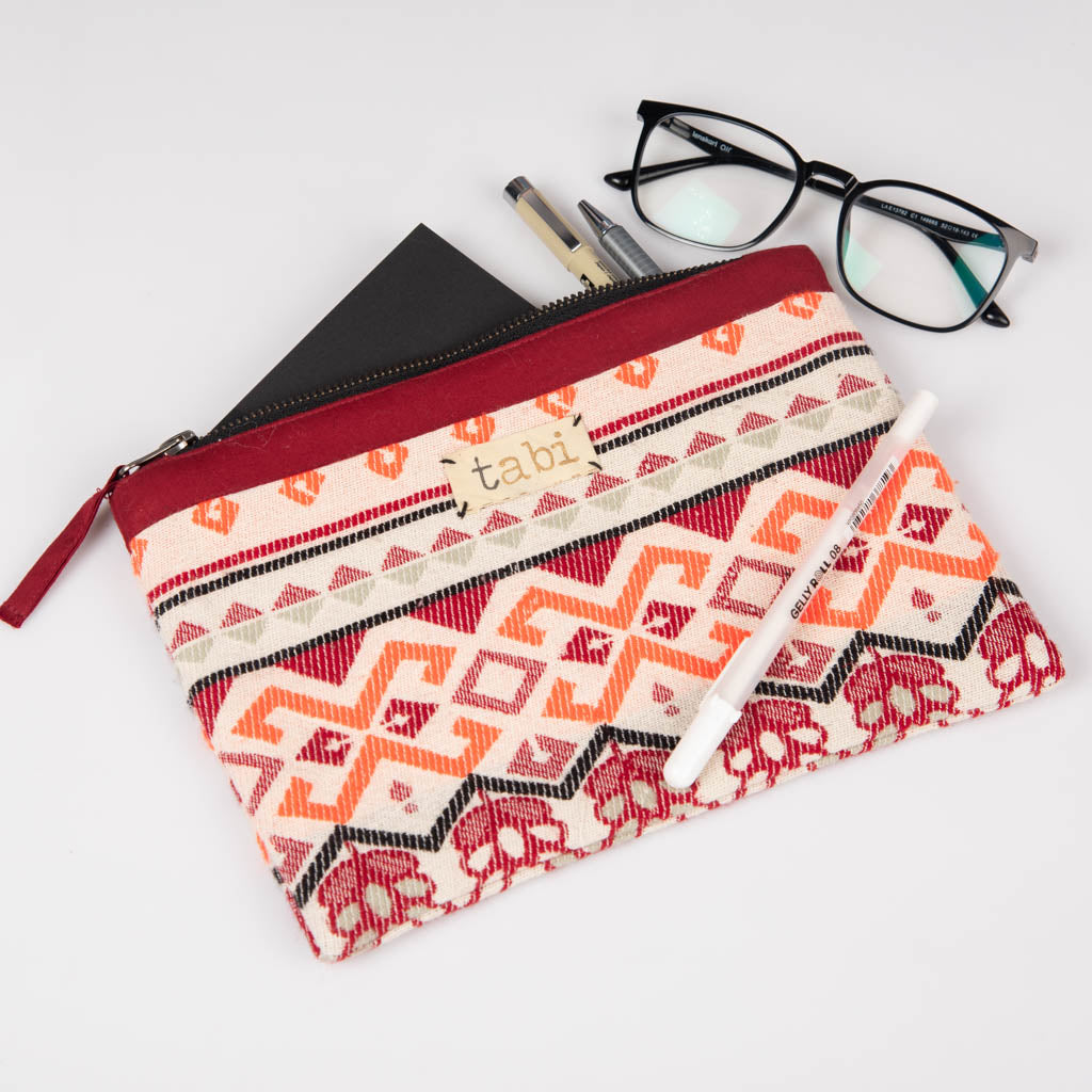 Fabric zipper pouch