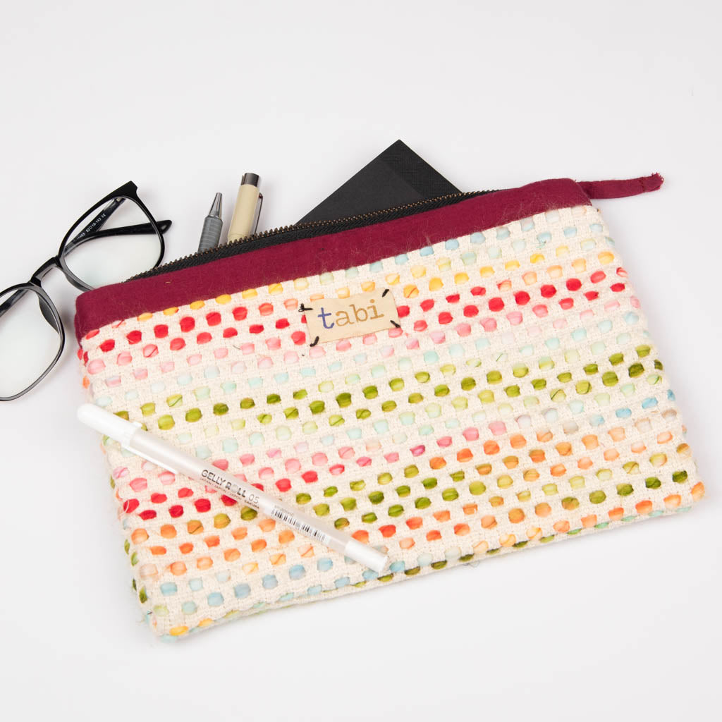 Fabric zipper pouch